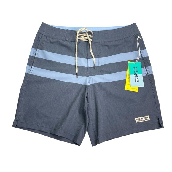 Fair Harbor The Nautilus Board Shorts- Navy Stripe- Mens 30 NWT! MSRP $68 - Picture 1 of 8